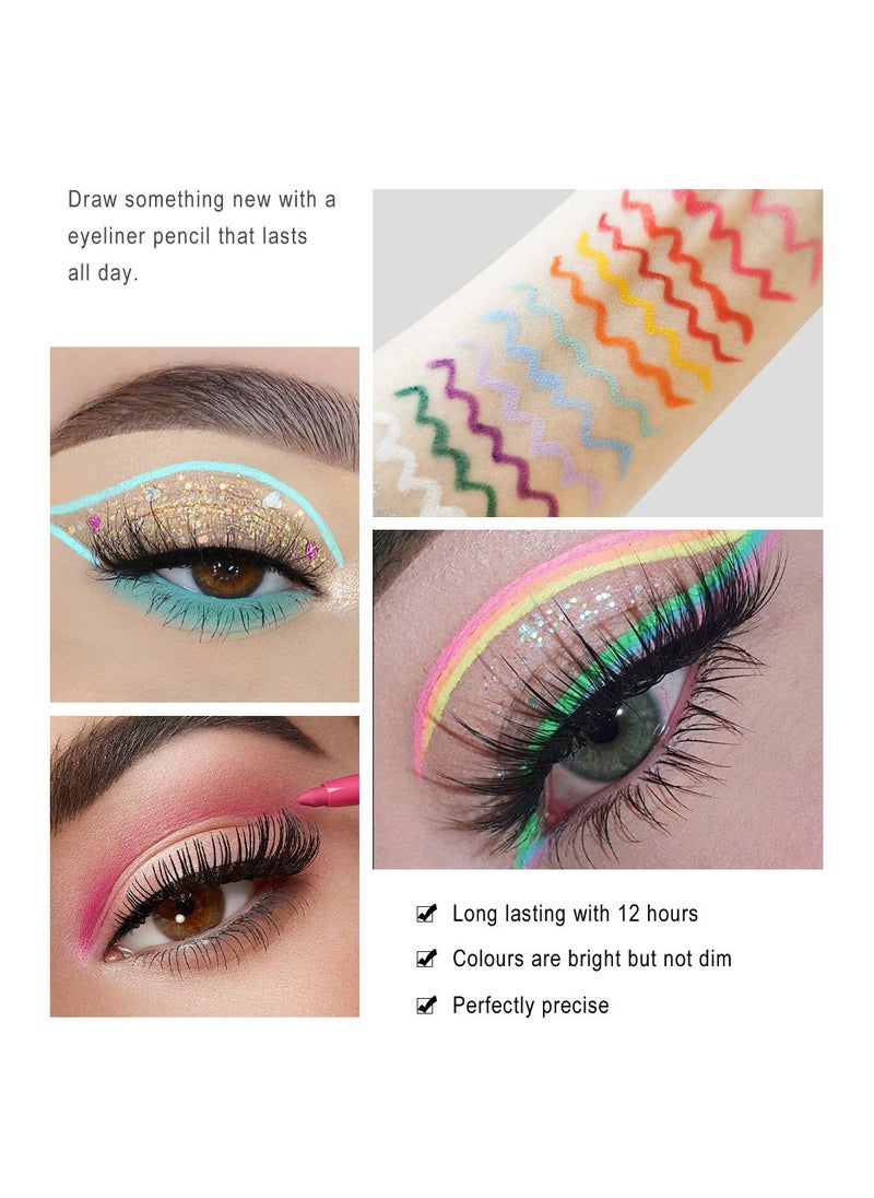 Handaiyan Eyeliner Gel Set 6 Colors Professional Makeup Eye Liner Waterproof Matte Long Lasting,Smudge-Resistant Sharpenable Cream Eyeliners Pencil High Performance Glide-On Pen Vegan,High Pigment,Nude Finish B  - Image 2