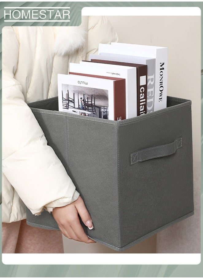 HOMESTAR - Collapsible Fabric Storage Cubes Organizer, Box White with Dual Handles, Cube Storage Bins for Shelf, Home and Office - Image 1