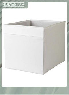 HOMESTAR Collapsible Fabric Storage Cubes Organizer, Box White with Dual Handles, Cube Storage Bins for Shelf, Home and Office  - Image 1