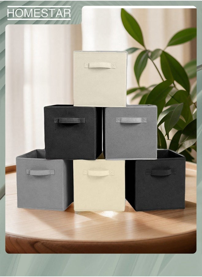 HOMESTAR - Collapsible Fabric Storage Cubes Organizer, Box White with Dual Handles, Cube Storage Bins for Shelf, Home and Office - Image 1