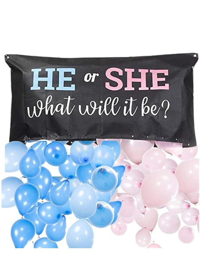 Pop Fizz Designs | Gender Reveal Balloon Drop Bag | He or She, What Will it Be? - Image 1