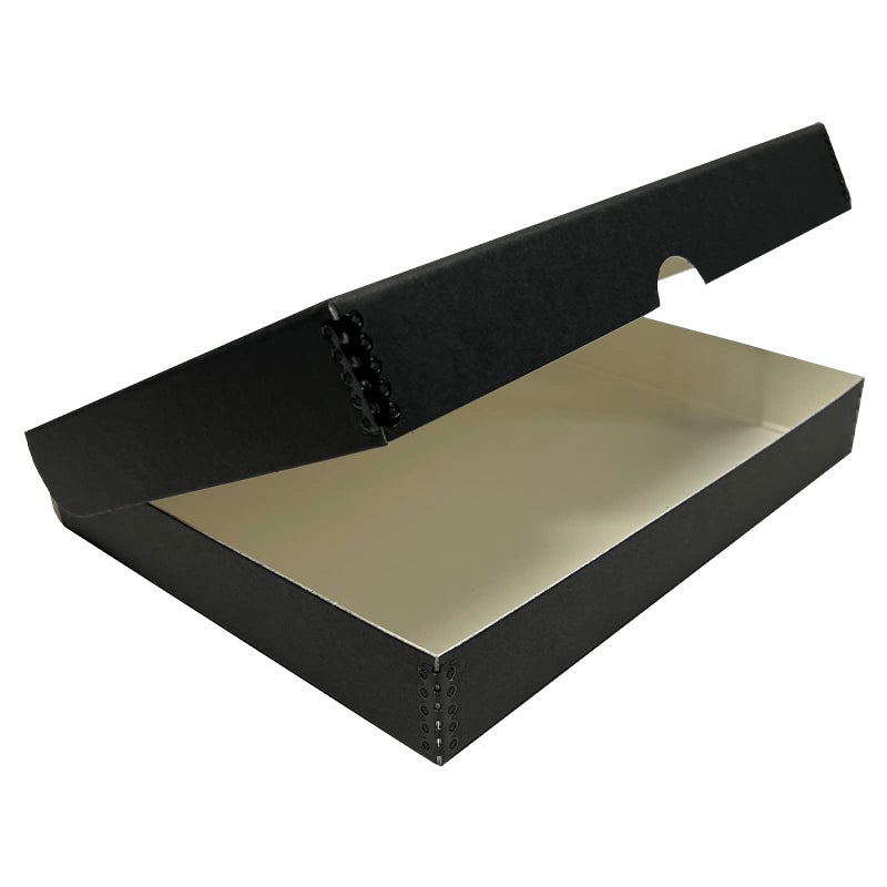 Lineco Lineco Archival Folio Storage Box. Metal Edge Archival Boxboard, Clamshell Lid. 9.5 x 12.5 x 1.75 inches. - Image 1