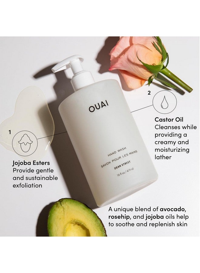OUAI Hand Wash - Liquid Hand Soap with Jojoba, Avocado, & Rose Hip Oil for Replenished Skin - Gentle Exfoliating Bathroom + Kitchen Hand Soap (16 Fl Oz) - Image 3