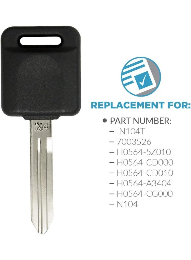 Keyless2Go Replacement for New Uncut Transponder Ignition 46 Chip Car Key for Select Maxima Rogue Sentra Altima Vehicles That Use NI04T Key (2 Pack) - Image 3