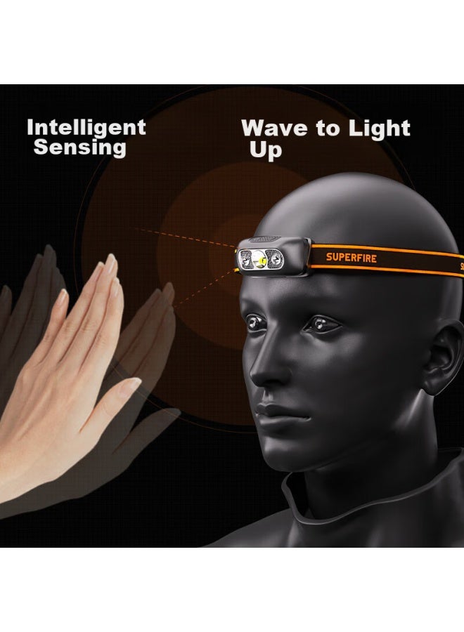 SupFire Supfire Motion Sensor Headlamp, High Brightness Night Fishing Light, Head-mounted Work Light, Long-lasting Battery, Outdoor Mining Lamp, Fishing Light - Image 3