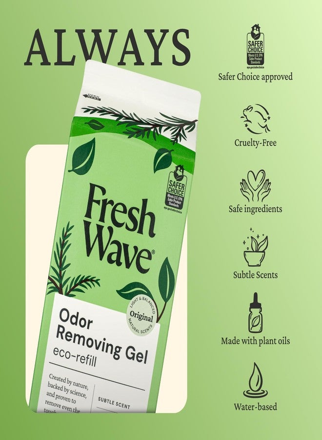 Fresh Wave Original Scent Odor Removing Gel Refill, 63 oz. | Safer Odor Absorbers for Home, Cooking, Trash, & Pets Areas | Natural Plant-Based Odor Eliminator - Image 4