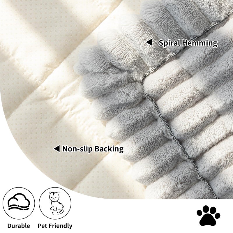 MDSASFD Sofa Couch Cover, Sofa Covers for Dogs Washable, Non-Slip Striped Sofa Slipcovers for Sectional Sofa, Sofa Cover Furniture Protector for L Shaped(Light Grey, 27.6"x 59") - Image 3