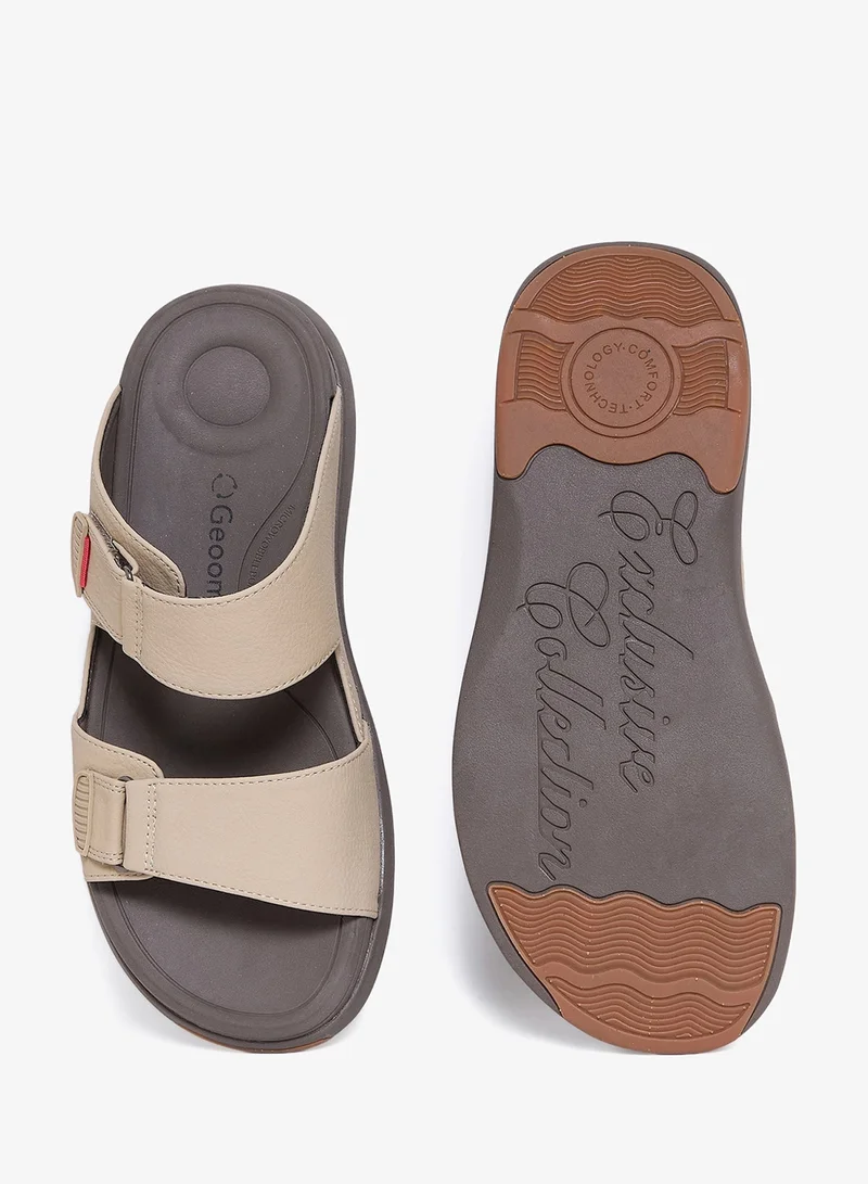 Geoomnii Beige Comfort Arabic Sandals for Men – Classic Slip-On Open Toe Sandals with Cushioned Footbed for Daily Wear for Men | Best Price UAE