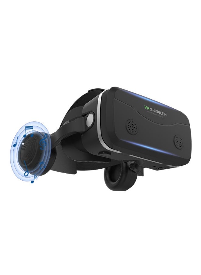 VR SHINECON G15E VR Glasses IMAX 3D Movies Virtual Reality VR Glasses Google Cardboard Box VR Helmet for 4.7-7 Phone, Support Game Joystick (Black) - Image 1