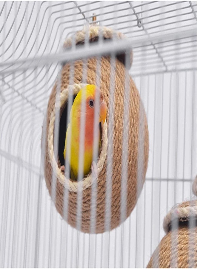 Yamibobo Birdhouse, Parakeet Bird Nest for Cage Coconut Shell Rope Weave Bird Breeding Nest for Budgie Parakeet Conure Canary Lovebird - Image 3