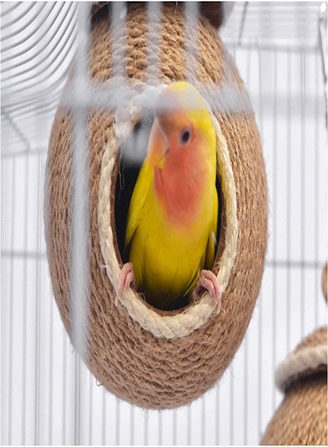 Yamibobo Birdhouse, Parakeet Bird Nest for Cage Coconut Shell Rope Weave Bird Breeding Nest for Budgie Parakeet Conure Canary Lovebird - Image 4