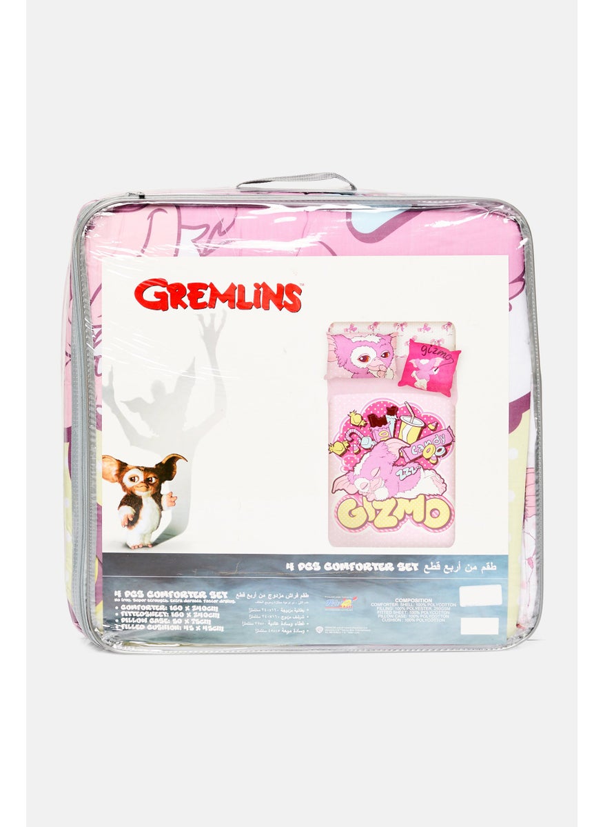 Gremlins 4 Pcs Comforter Set, Pink Combo  - Image 1