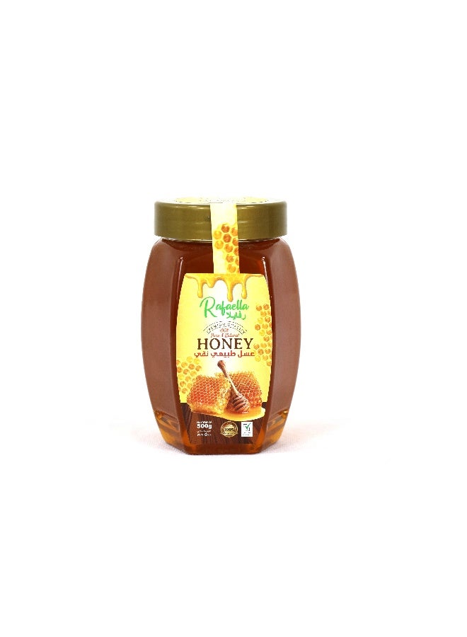 Rafaella Natural Honey Hexa Jar, 500g | Premium Quality | 100% Pure Honey | No Added Sugar or Preservatives - Image 1