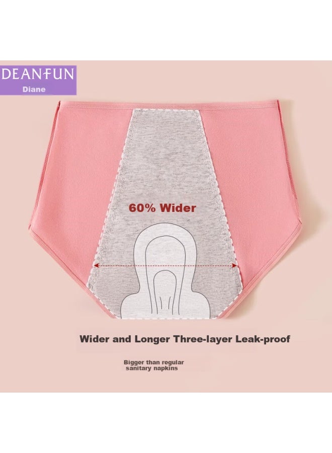 Deanfun Women's Period Panties Cotton High Waist Warm Double-layer Leakproof Sleepwear Underwear 3-pack Gift Box Size L - Image 4