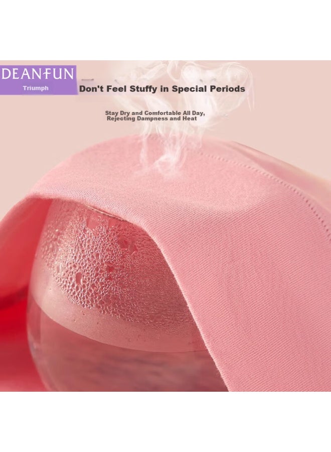 Deanfun Women's Period Panties Cotton High Waist Warm Double-layer Leakproof Sleepwear Underwear 3-pack Gift Box Size L - Image 5