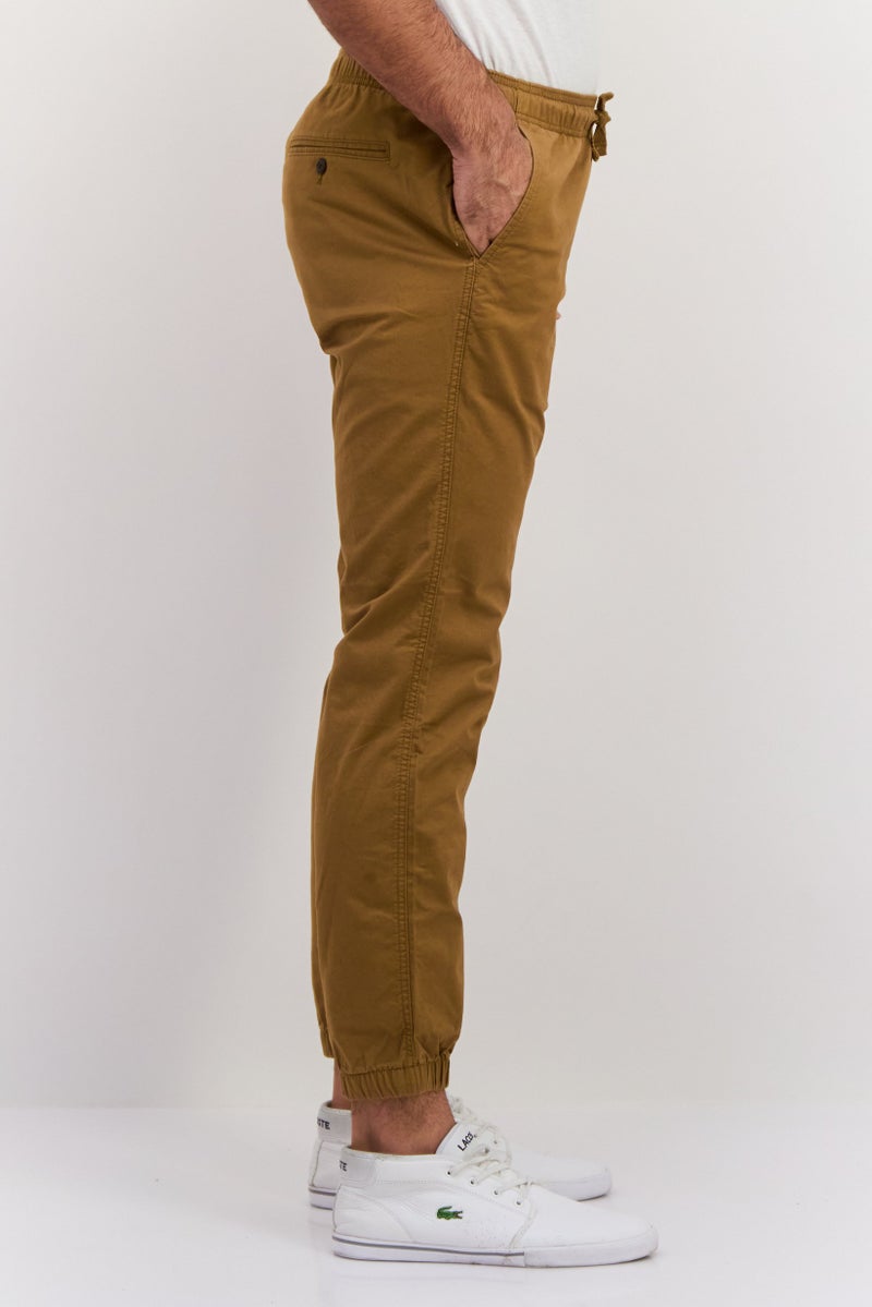 GAP Men Regular Fit Solid Jogger Pants, Khaki  - Image 4