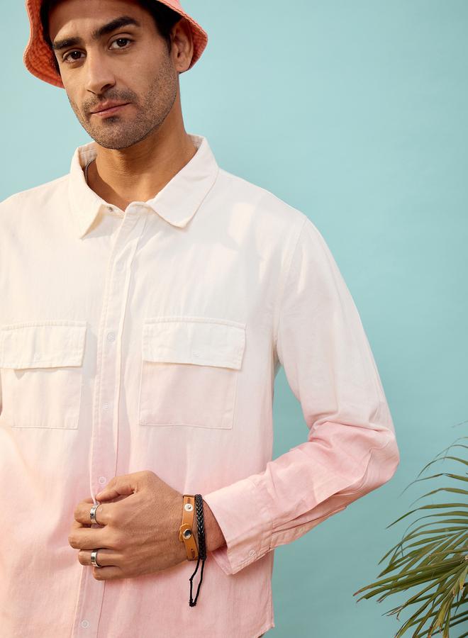 Mascln Sassafras Ombre Regular Fit Shirt with Flap Pocket - Image 4