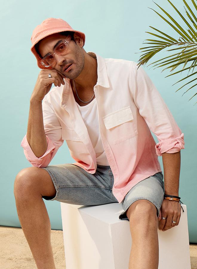 Mascln Sassafras Ombre Regular Fit Shirt with Flap Pocket - Image 1
