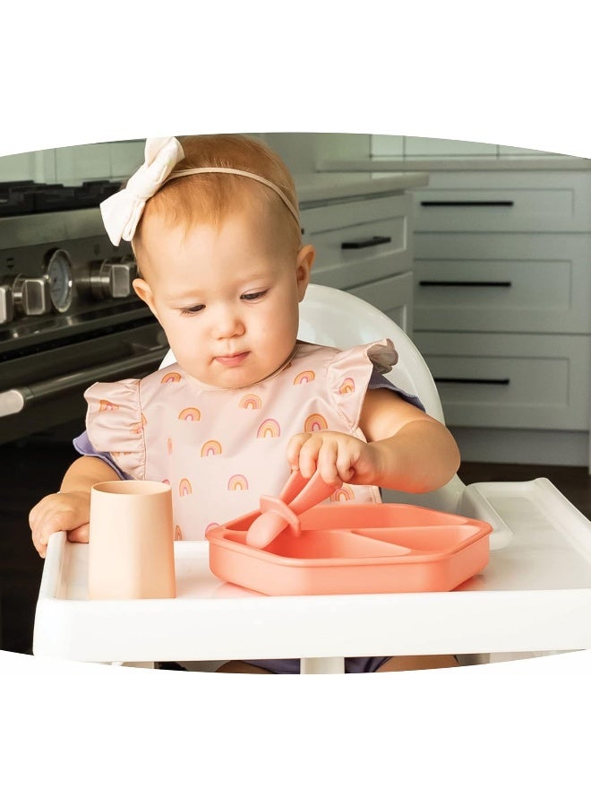 Tiny Twinkle Silicone Suction Baby Plate, Suction Grip Divided Dish for First Foods and Self-Feeding, 6-24 Months, Baby Led Weaning Supplies for Independent Eating - Image 4