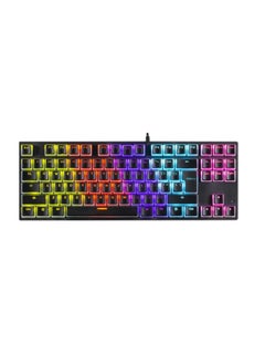 XTRIKE ME GK-986P 80 PUDDING Gaming Keyboard TKL Mechanical Compact Rainbow Illumination Wired 87 Keys (EN) Blue Switches Double injection key caps Black  - Image 1