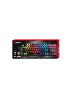 XTRIKE ME GK-986P 80 PUDDING Gaming Keyboard TKL Mechanical Compact Rainbow Illumination Wired 87 Keys (EN) Blue Switches Double injection key caps Black  - Image 4