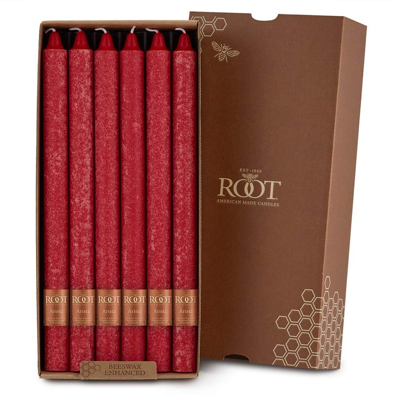 Root Candles Unscented Dinner Candles Premium Beeswax Blend Boxed Candle Set, 12-Inch, Red, 12-Count - Image 5