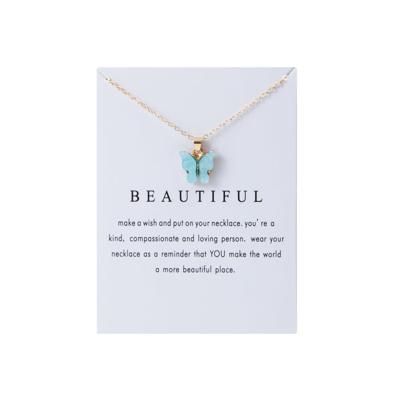LOTSOF 18 Piece Butterfly Pendant Necklace Set, Colorful Acrylic Chain Necklaces for Women, Bohemian Jewelry Gift - Image 4