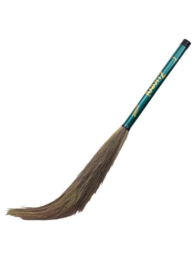 Zureni Zn-Br07 Scalene Floor Broom With Natural Soft No Dust Grass Long Stick Jhadu For Home Pantry Office Cleaning (1 Pc, Random Colours)  - Image 1