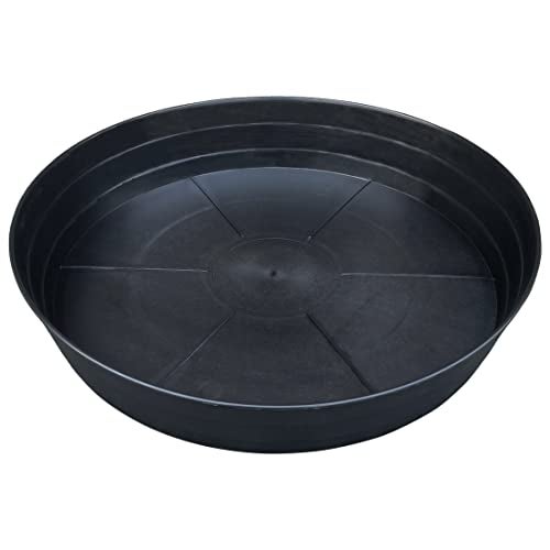 LWALRS 25 Inch Extra Large Planter Saucer, Extra-Deep 4.25 in Black Drip Trays for Flower Pot, Heavy Duty Drainage Tray Indoors No Holes, Plastic Plant Plate Water Catcher for Pots Base 19 20 21 22 in - Image 1