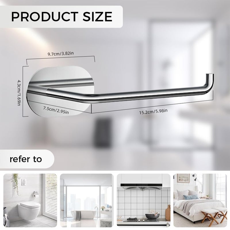 ZIBUYU® Tissue Paper Holder, Toilet Paper Holder, 5.98 Inches Toilet Paper Holder for Bathroom for Kitchen Utility Self Adhesive Rack, Tissue Roll Holder for Kitchen for Bathroom, Kitchen - Image 2