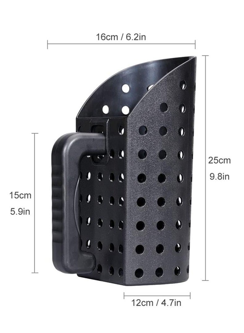 Generic Sand Scoop and Shovel Set  Hand Treasure Hunting Tool Metal Detector Accessories for Patio Lawn   Garden  2pcs black - Image 4