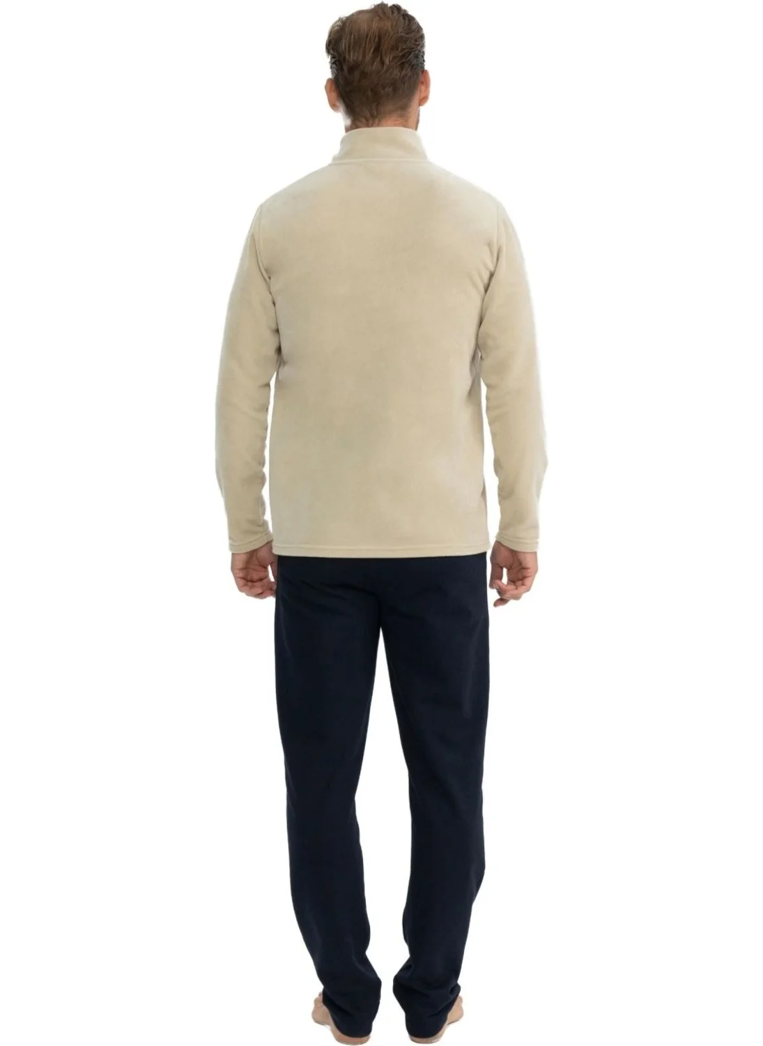 يو اس بولو اسن 18826 Men's Beige Long Sleeve Fleece Two Yarn Tracksuit Set