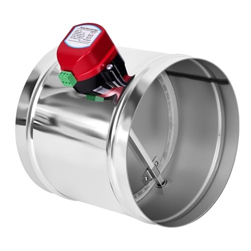 ZOWZEA 8" Motorized Duct Damper,On/Off Backdraft Damper Control, Stainless Steel Airflow Control Damper for HVAC System, 24V AC - Image 1