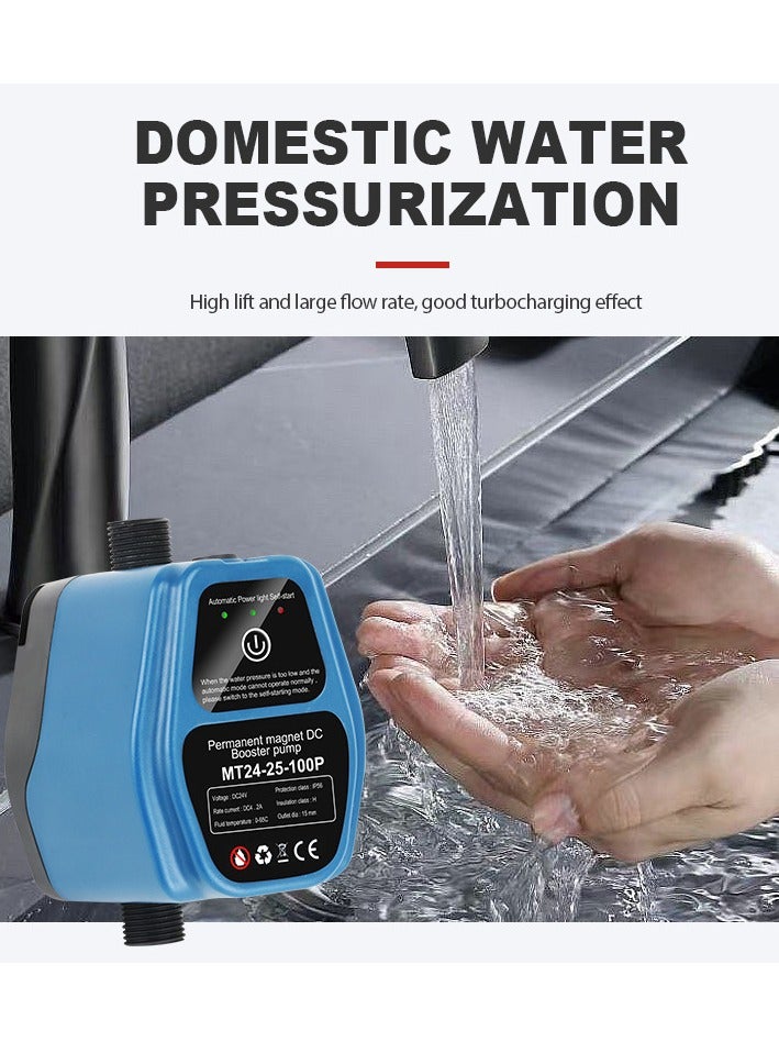 24V Mini Water Pressure Booster Pump, 100W 25L Automatic Shower Booster Pump, Blue - Image 5