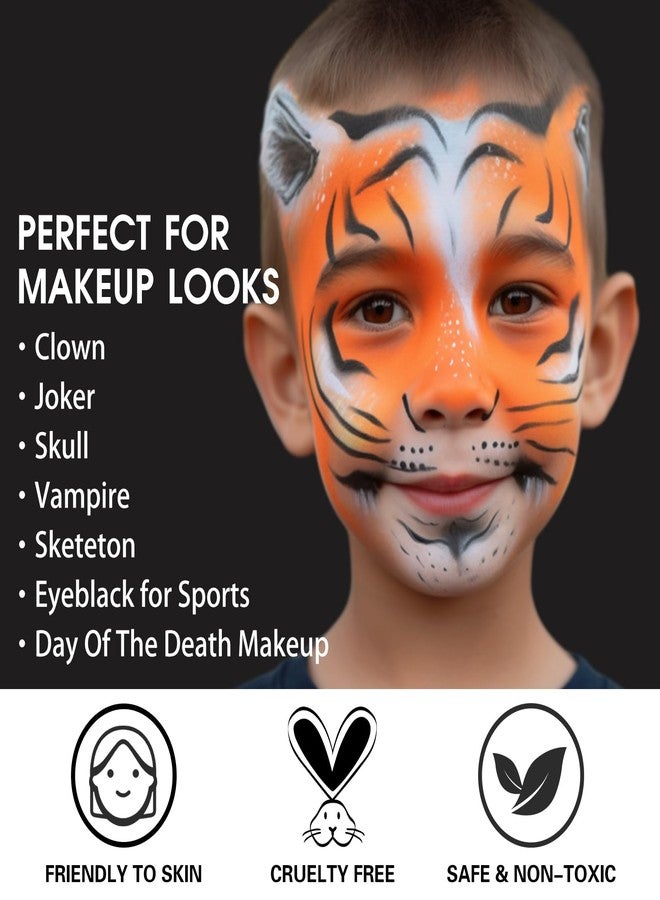 BOBISUKA Orange Face Body Paint, High Pigmented Face Painting Kit for Halloween Makeup, Scary Pumpkin, Tiger Cosplay, Costume, SFX Special Effect and Theme Parties（2.1 Fl.oz） - Image 3
