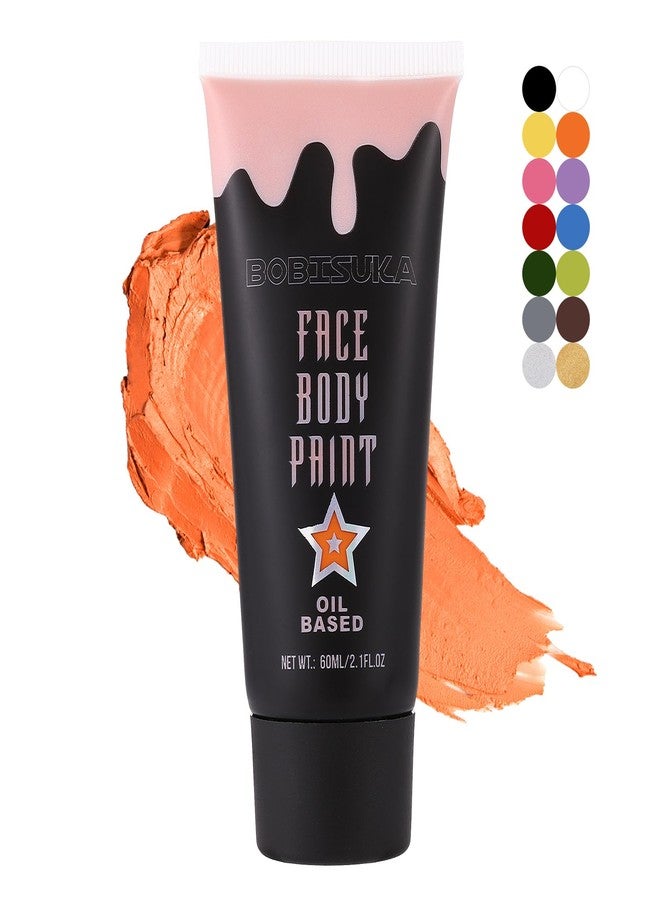 BOBISUKA Orange Face Body Paint, High Pigmented Face Painting Kit for Halloween Makeup, Scary Pumpkin, Tiger Cosplay, Costume, SFX Special Effect and Theme Parties（2.1 Fl.oz） - Image 1