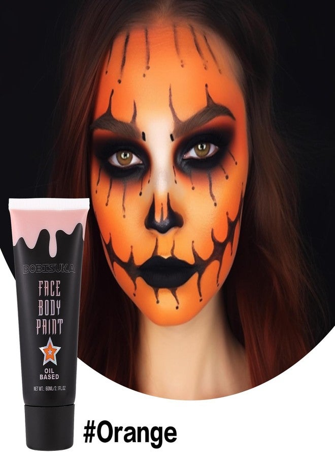 BOBISUKA Orange Face Body Paint, High Pigmented Face Painting Kit for Halloween Makeup, Scary Pumpkin, Tiger Cosplay, Costume, SFX Special Effect and Theme Parties（2.1 Fl.oz） - Image 2
