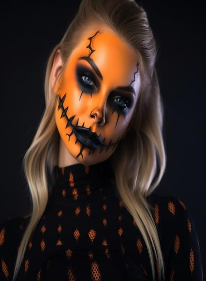 BOBISUKA Orange Face Body Paint, High Pigmented Face Painting Kit for Halloween Makeup, Scary Pumpkin, Tiger Cosplay, Costume, SFX Special Effect and Theme Parties（2.1 Fl.oz） - Image 5
