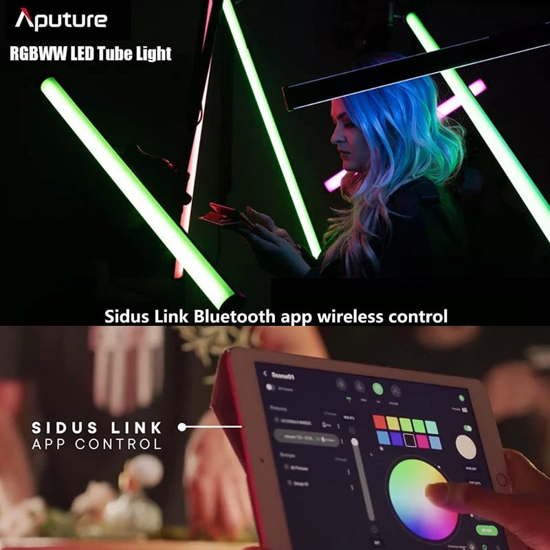Aputure Aputure Amaran T4C RGBWW LED Tube Light,40W 2500K-7500K AdjustableHandheld Light Wand Support APP and DMX Control (120cm)  - Image 2