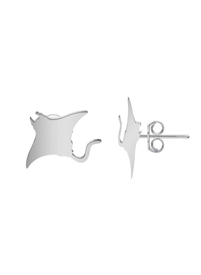 SEIRAA - Stingray Stud Earrings Sea Animal Jewelry For Women Stingray Lover Earrings Dainty Earrings (Animal Earring) - Image 1