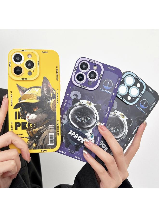 S-TOP Case For iPhone 14 Pro Max Liquid Angel Eyes Little Black Cat TPU Phone Case - Image 2