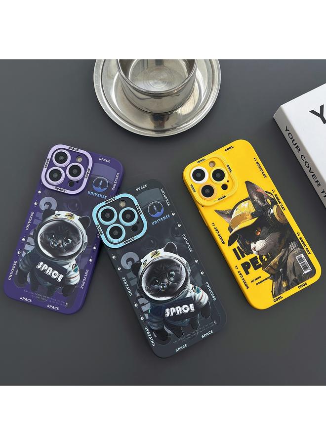 S-TOP Case For iPhone 14 Pro Max Liquid Angel Eyes Little Black Cat TPU Phone Case - Image 3