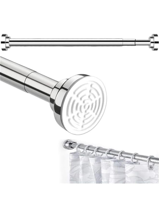 HOOKOR Tension Shower Rods, 100-167cm Never Rust + Non-Fall Down, 304 Stainless Steel, Super-Large Non-Slip Plate Spring Shower Curtain Rods Use Bathroom Kitchen Home Never Collapse No Drill - Image 1