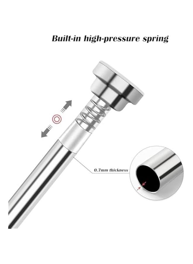 HOOKOR Tension Shower Rods, 100-167cm Never Rust + Non-Fall Down, 304 Stainless Steel, Super-Large Non-Slip Plate Spring Shower Curtain Rods Use Bathroom Kitchen Home Never Collapse No Drill - Image 2