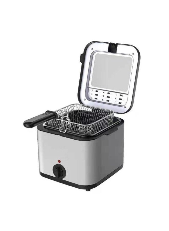 Tradeo 2.5L Deep Fryer with Viewing Window | Stainless Steel Lid & Non-Stick Frying Basket | Adjustable Temperature Control | Silver & Black Home Electric Fryer for Chips, Chicken, Fish & Snacks - Image 3