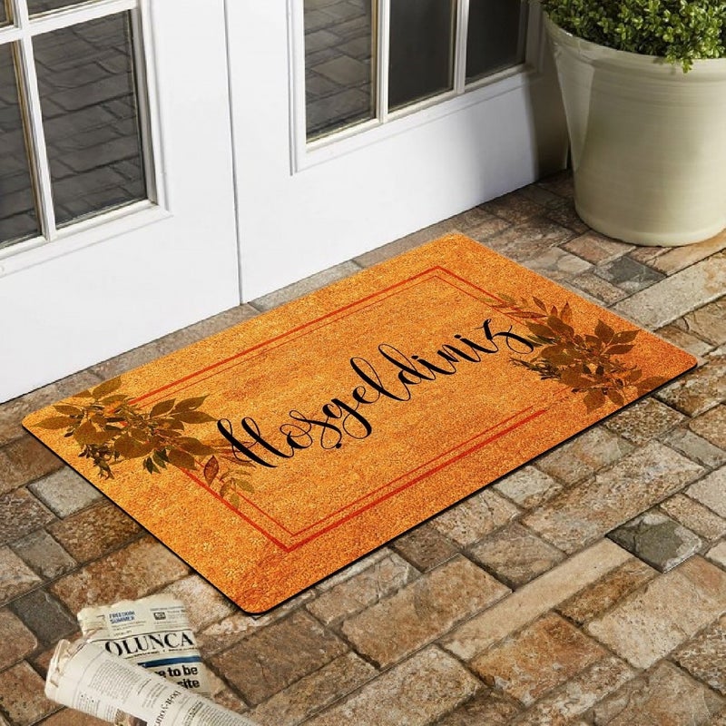 Alveta Ivy Patterned Interior and Exterior Door Mat with Welcome Text 45X70 cm  - Image 1