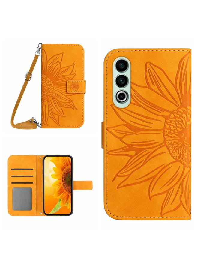 S-TOP Case For OnePlus Nord CE4 Skin Feel Sun Flower Embossed Leather Phone Case with Lanyard - Image 1