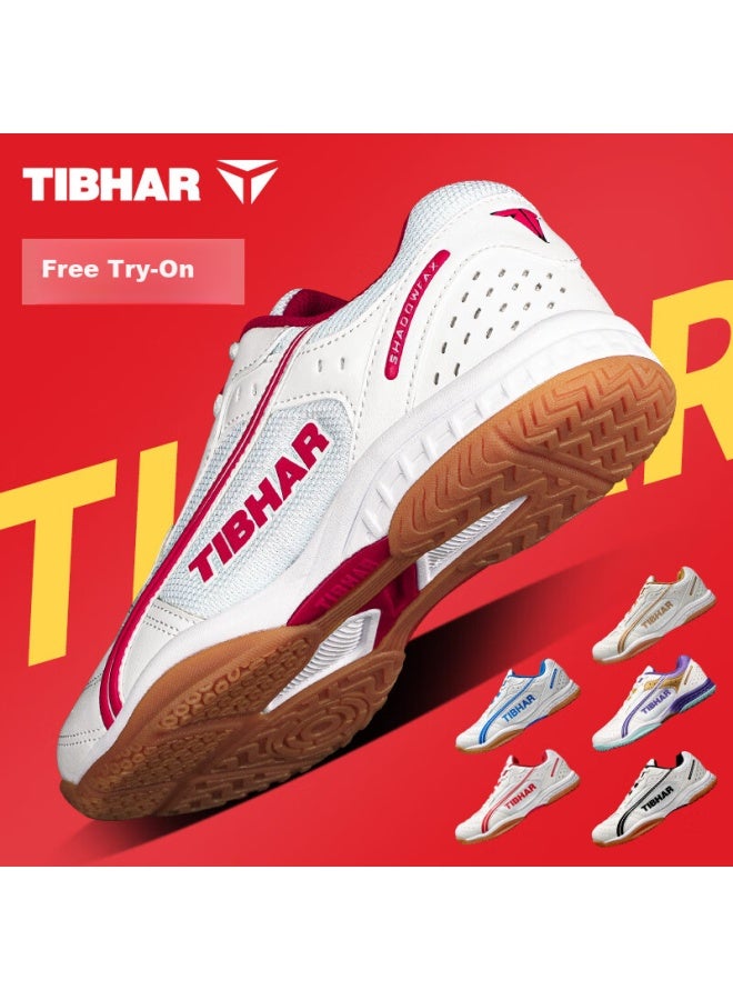 Tibhar Professional Table Tennis Shoes Women's Advanced Summer Breathable Sports Shoes Men's White Red Size 36 - Image 1