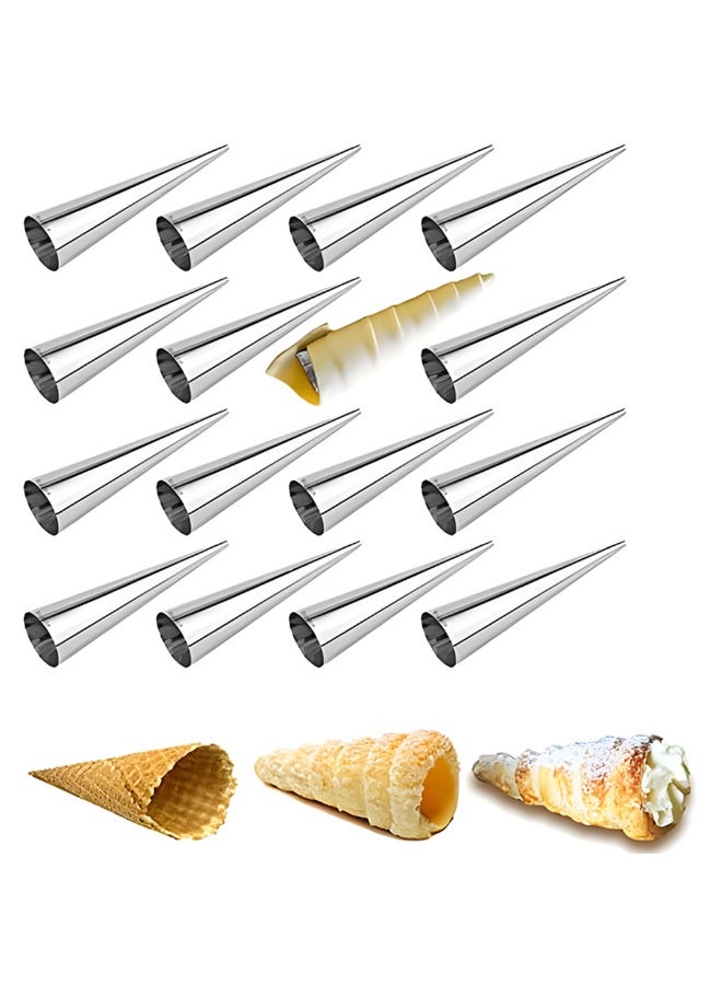 18pcs الفولاذ المقاوم للصدأ مطبخ DIY كريم القرن القوالب مخروط شكل كرويسان غير اللاصق المعجنات الخبز القالب الملحقات - Image 2