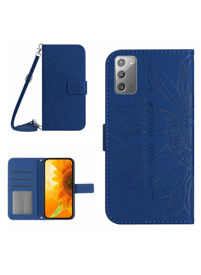 S-TOP Case For Samsung Galaxy Note20 Skin Feel Sun Flower Pattern Flip Leather Phone Case with Lanyard - Image 1
